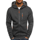 Men's hoodie featuring a full-length zipper, crafted from soft breathable fabric, designed for a casual relaxed fit, perfect for everyday wear. 2