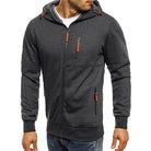 Men's hoodie featuring a full-length zipper, crafted from soft breathable fabric, designed for a casual relaxed fit, perfect for everyday wear. 3
