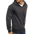 Men's hoodie featuring a full-length zipper, crafted from soft breathable fabric, designed for a casual relaxed fit, perfect for everyday wear. 4