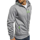 Men's hoodie featuring a full-length zipper, crafted from soft breathable fabric, designed for a casual relaxed fit, perfect for everyday wear. 8