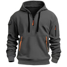 Men's hoodie featuring zipper pockets and soft, cozy fabric, designed for modern casual wear, perfect for everyday activities. 4