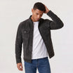 Men's jacket featuring a button closure and stand-up collar, designed in a synthetic suede-look with a regular fit, perfect for a stylish and comfortable look 3