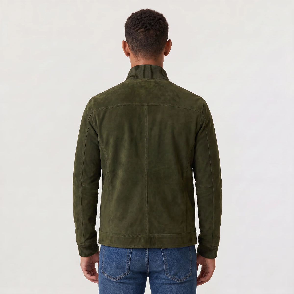 Men's jacket featuring a button closure and stand-up collar, designed in a synthetic suede-look with a regular fit, perfect for a stylish and comfortable look 7
