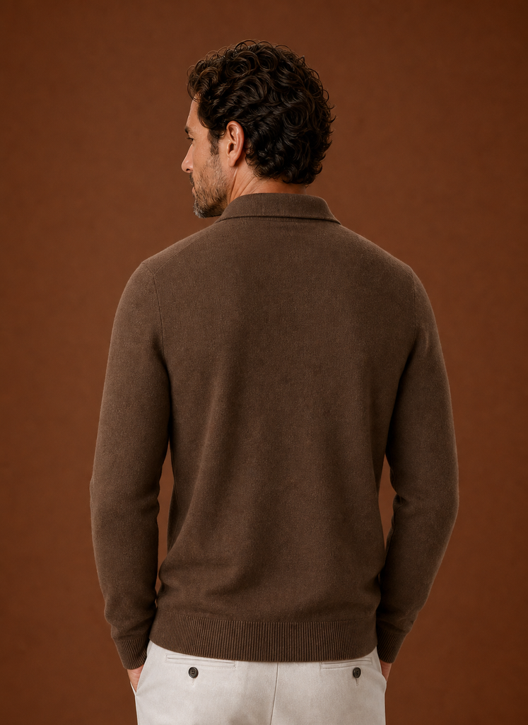Men's premium knit smart casual overshirt featuring a full-zip closure and chest pockets, ideal for stylish layering in any season. 5