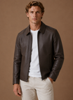 Men's jacket featuring a full-zip closure and side pockets, designed with a classic leather look for a stylish and versatile outerwear option. 6