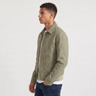 Men's jacket featuring a full zip closure and point collar, designed in a casual suede-look style made from synthetic fabric, perfect for versatile everyday wear. 3