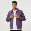 Men's jacket featuring a full zip closure and point collar, designed in a casual suede-look style made from synthetic fabric, perfect for versatile everyday wear. 8