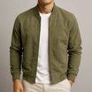 Men's suede-look bomber jacket featuring ribbed cuffs and a full-length zip, perfect for a smart-casual style. 3