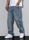 Men’s Jeans with Button Closure and Belt Loops