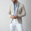 Men’s Knit Blazer with Button Closure and Patch Pockets