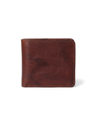 Men's leather wallet featuring a slim bi-fold design, durable cowhide material, and a convenient snap coin pocket, ideal for stylish and organized storage. 0