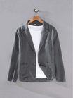 Men's linen blazer jacket featuring a casual fit, made from a lightweight breathable cotton blend, perfect for summer events. 5