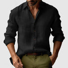 Men's long sleeve button-up shirt in regular fit, made from woven fabric, perfect for casual and formal occasions, available in six stylish colors. 5