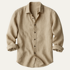 Men's long sleeve button-up shirt in regular fit, made from woven fabric, perfect for casual and formal occasions, available in six stylish colors. 6