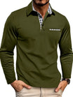 Men's long sleeve polo shirt in soft warm fabric featuring a classic design, perfect for winter casual wear and versatile styling. 2
