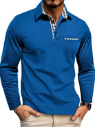 Men's long sleeve polo shirt in soft warm fabric featuring a classic design, perfect for winter casual wear and versatile styling. 4