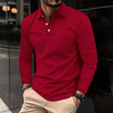 Men's long sleeve polo shirt with collar in a slim fit classic design, crafted from soft fabric for comfort and style. 5