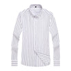 Men’s Long Sleeve Shirt with Vertical Stripes and Button Closure