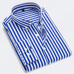 Men’s Long Sleeve Shirt with Vertical Stripes and Button Closure