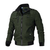 Men's military-style bomber jacket featuring a multi-pocket design, casual zip-up closure, and crafted from a durable polyester blend. Perfect for stylish outdoor wear 2