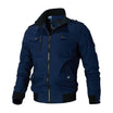 Men's military-style bomber jacket featuring a multi-pocket design, casual zip-up closure, and crafted from a durable polyester blend. Perfect for stylish outdoor wear 4
