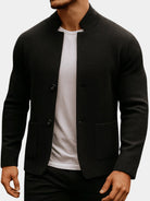 Men's quilted jacket featuring a stylish mandarin collar and a relaxed fit, perfect for smart casual winter wear. 1