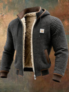 Men's quilted jacket featuring a cozy sherpa fleece lining and an adjustable hood, designed for warmth and style in winter outerwear. 5