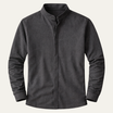 Men's ribbed knit henley shirt featuring a buttoned placket, designed for comfort with a stretch fit, long sleeves, and regular fit; 2