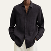 Men's long sleeve button-up shirt featuring a relaxed fit and smooth woven fabric, available in multiple colors for versatile styling. 5