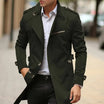Men's slim-fit wool trench coat featuring a double-breasted design, mid-length cut, and classic style for a sophisticated look. 2