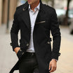 Men's slim-fit wool trench coat featuring a double-breasted design, mid-length cut, and classic style for a sophisticated look. 3