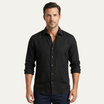 Men's slim fit long sleeve shirt made from smooth woven fabric, suitable for both casual and formal occasions, available in black, white, and sage grey 0