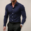 Men's slim fit shirt designed for spring, featuring a modern aesthetic suitable for both casual and smart casual occasions, crafted for comfort and style. 4