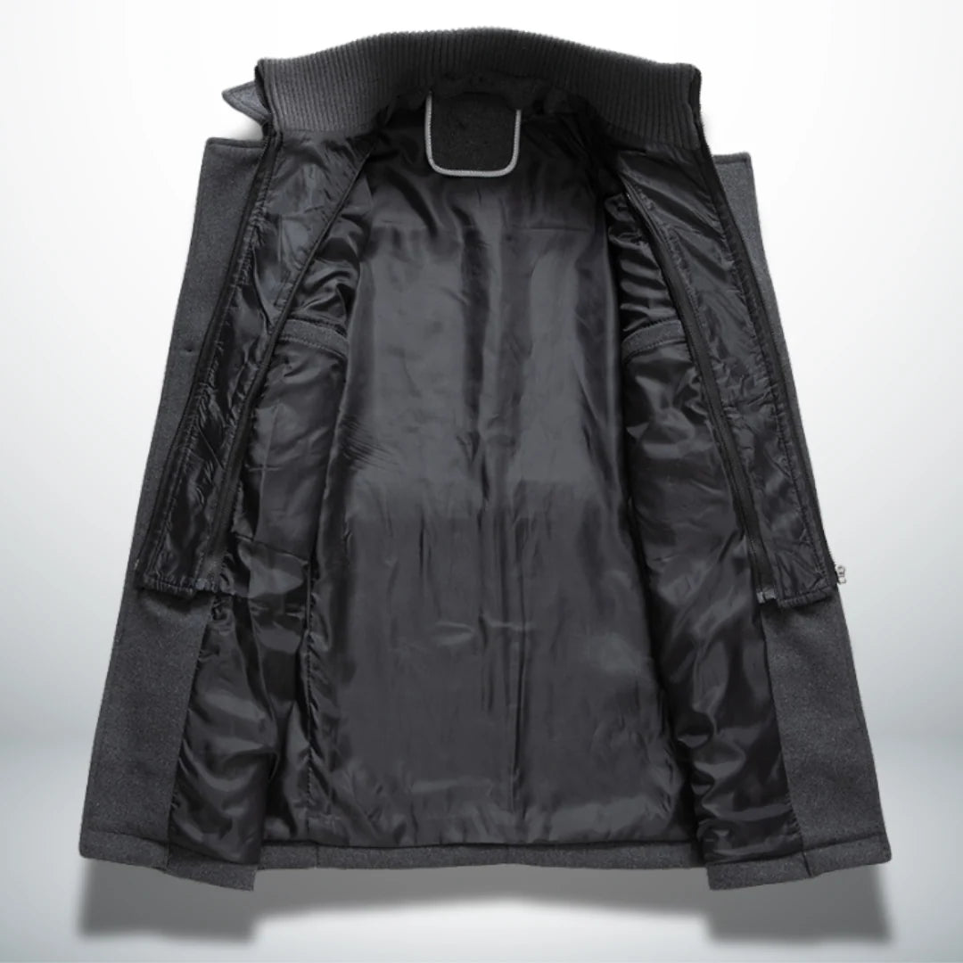 Men's smart-casual coat featuring a button closure and classic tailored fit, perfect for versatile styling in both formal and casual settings. 5