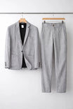 Men's suit set featuring a relaxed fit blazer and trousers made from breathable linen fabric, perfect for versatile formal and casual occasions. 8
