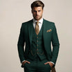 Men's three-piece suit set featuring a tailored fit, designed for lightweight comfort in spring, ideal for weddings and groomsmen. 4