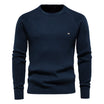 Men's textured sweater with long sleeves, perfect for warm casual winter style, showcasing a stylish knit design. 0