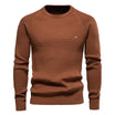 Men's textured sweater with long sleeves, perfect for warm casual winter style, showcasing a stylish knit design. 4