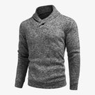 Men's lightweight sweatshirt featuring breathable fabric, mock neck button collar, and versatile design, perfect for casual and active wear. 2
