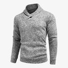 Men's lightweight sweatshirt featuring breathable fabric, mock neck button collar, and versatile design, perfect for casual and active wear. 5