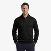 Men's lightweight sweatshirt featuring breathable fabric, mock neck button collar, and versatile design, perfect for casual and active wear. 6