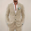 Men's two-piece single-breasted suit set in tailored fit, perfect for fall and winter, featuring a stylish jacket and matching trousers in a classic 3