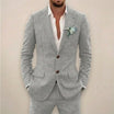 Men's two-piece single-breasted suit set in tailored fit, perfect for fall and winter, featuring a stylish jacket and matching trousers in a classic 4