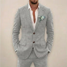 Men's two-piece single-breasted suit set in tailored fit, perfect for fall and winter, featuring a stylish jacket and matching trousers in a classic 4
