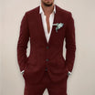 Men's two-piece single-breasted suit set in tailored fit, perfect for fall and winter, featuring a stylish jacket and matching trousers in a classic 5
