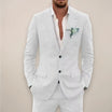 Men's two-piece single-breasted suit set in tailored fit, perfect for fall and winter, featuring a stylish jacket and matching trousers in a classic 6