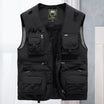 Men's lightweight polyester vest featuring a breathable mesh back and multi-pocket design, ideal for outdoor activities such as hiking, camping, and fishing. 11