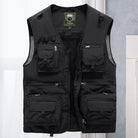 Men's lightweight polyester vest featuring a breathable mesh back and multi-pocket design, ideal for outdoor activities such as hiking, camping, and fishing. 11