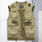 Men's lightweight polyester vest featuring a breathable mesh back and multi-pocket design, ideal for outdoor activities such as hiking, camping, and fishing. 9