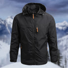 Men's waterproof rain jacket featuring an adjustable hood and windproof design, designed for a regular fit and easy zip-up closure. Perfect for outdoor activities in 0